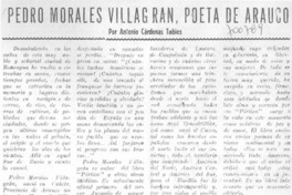Pedro Morales Villagrán, poeta de Arauco