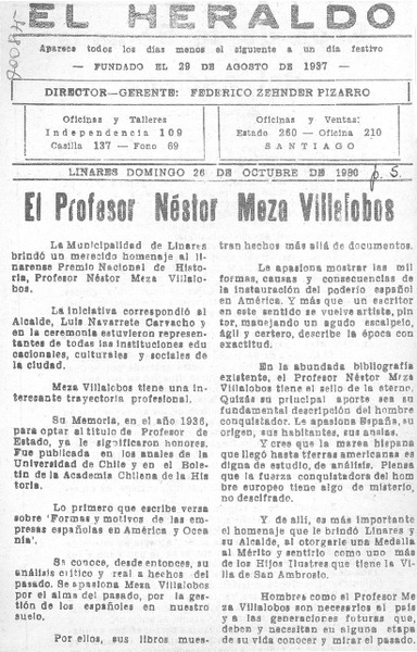 El Profesor Néstor Meza Villalobos.