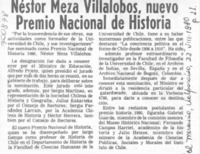 Néstor Meza Villalobos, nuevo Premio Nacional de Historia.