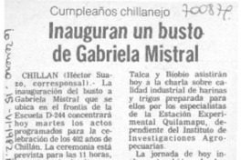 Inauguraron un busto de Gabriela Mistral