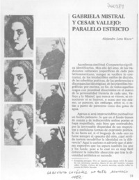 Gabriela Mistral y César Vallejo: paralelo estricto