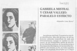 Gabriela Mistral y César Vallejo: paralelo estricto