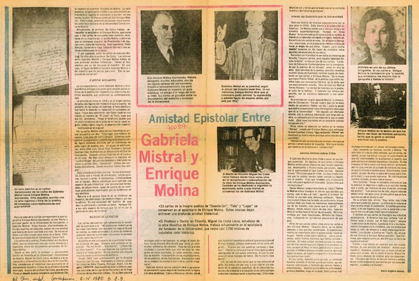 Gabriela Mistral y Enrique Molina