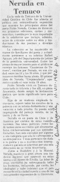 Neruda en Temuco.
