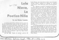 Lola Nieva, la poetisa-niña