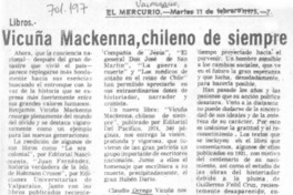 Vicuña Mackenna, chileno de siempre