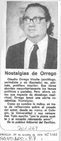 Nostalgias de Orrego.