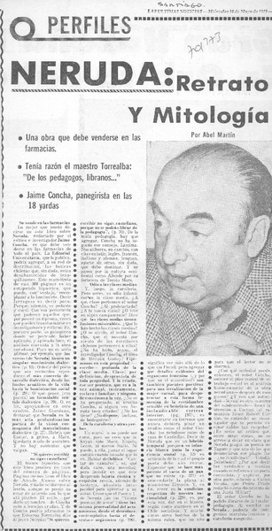 Neruda: retrato y mitología