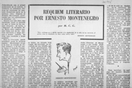 Réquiem literario por Ernesto Montenegro