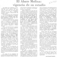 El Abate Molina: vigencia de su estudio