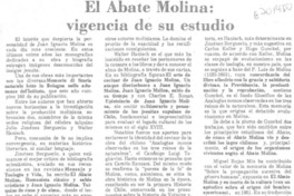 El Abate Molina: vigencia de su estudio
