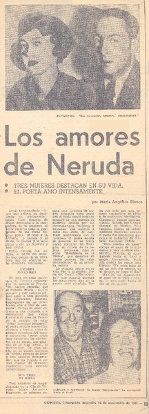 Los amores de Neruda.