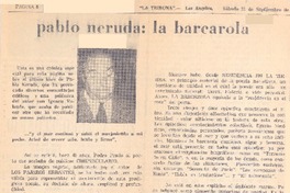 Pablo Neruda: la barcarola