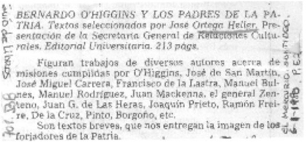 Bernardo O'Higgins y los padres de la patria.