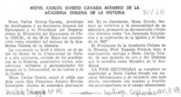 Mons. Carlos Oviedo Cavada miembro de la Academia Chilena de la Historia.