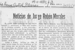 Noticias de Jorge Rubén Morales