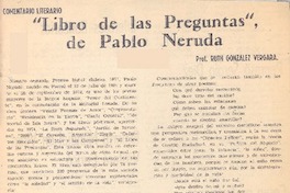 Libro de las preguntas" de Pablo Neruda