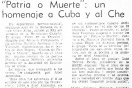 "Patria o muerte": un homenaje a Cuba y al Che.