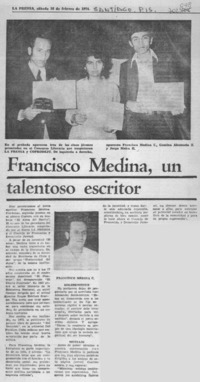 Francisco Medina, un talentoso escritor.