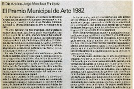 El Premio Municipal de Arte 1982.