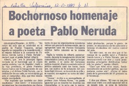 Bochornoso homenaje a poeta Pablo Neruda.