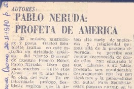 Pablo Neruda: profeta de América.