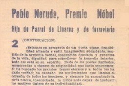 Pablo Neruda, Premio Nobel.
