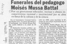 Funerales del pedagogo Moisés Mussa Battal.