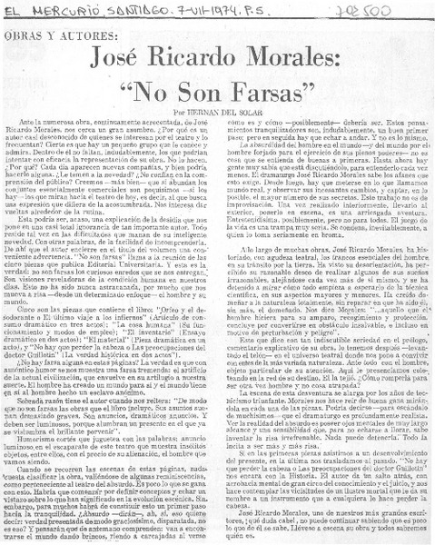 José Ricardo Morales: "no son farsas"