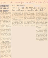 Por la voz de Neruda siempre ha hablado el pueblo de Chile".