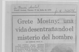 Grete Mostny: una vida desentrañando el misterio del hombre