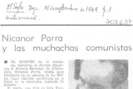 Nicanor Parra y las muchachas comunistas.