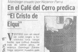 En el Café del Cerro predica "el cristo de Elqui".