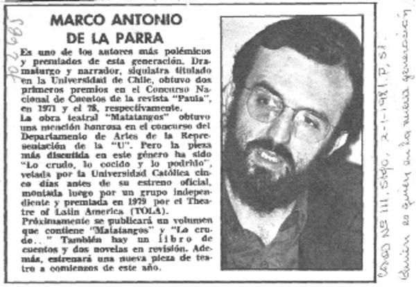 Marco Antonio de la Parra.