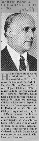 Martín Panero, ciudadano chileno.