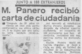 M. Panero recibió carta de ciudadanía.