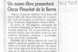 Un Nuevo libro presentará Oscar Pinochet de la Barra.