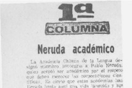 Neruda académico