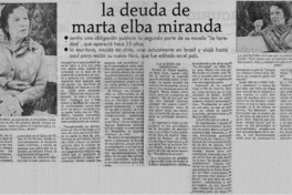 La deuda de Marta Elba Miranda.