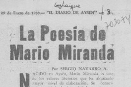 La poesía de Mario Miranda