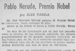 Pablo Neruda, Premio Nobel
