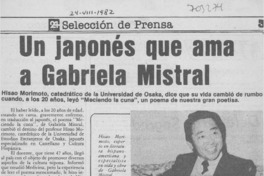 Un japonés que ama a Gabriela Mistral.