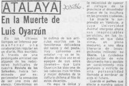 En la muerte de Luis Oyarzún.