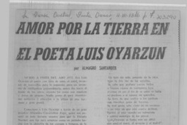 Amor por la tierra en el poeta Luis Oyarzún