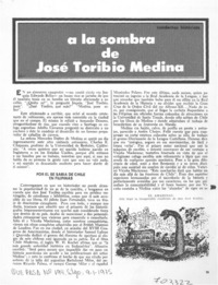 A la sombra de José Toribio Medina