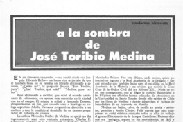 A la sombra de José Toribio Medina