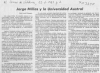 Jorge Millas y la Universidad Austral