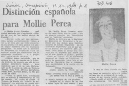 Distinción española para Mollie Perea : [entrevista]