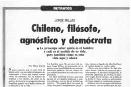 Chileno, filósofo, agnóstico y demócrata: [entrevista]