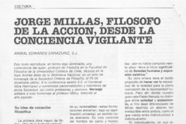 Jorge Millas, filósofo de la acción, desde la conciencia vigilante